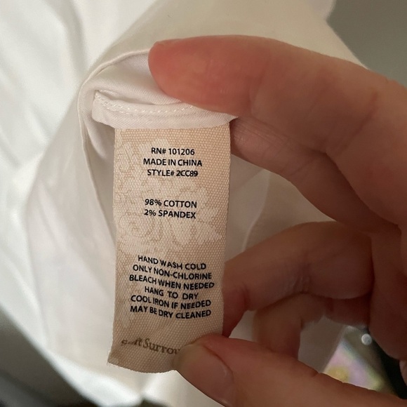 Soft Surroundings White 3/4 Sleeve Tunic Blouse Size Medium - Picture 9 of 9